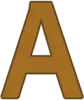 alt = A capital letter 'A' in a golden-brown gradient with a thin, dark outline and a clean, sans-serif design.