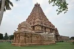 the shrine of Vinayaga with the main shrine in the background