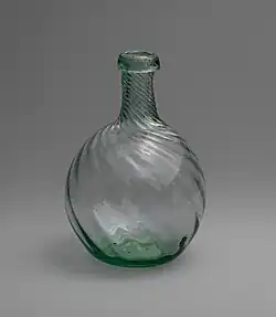 19th century glass bottle in the shape of a calabash