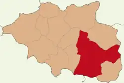 Map showing Çankırı District in Çankırı Province