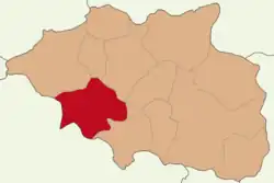 Map showing Orta District in Çankırı Province