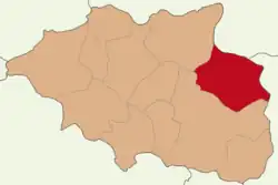 Map showing Yapraklı District in Çankırı Province
