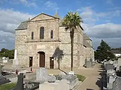 The church of Notre-Dame with its facade of red porphyry