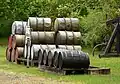 Oil barrels from different eras