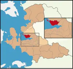 Map showing Çiğli District in İzmir Province