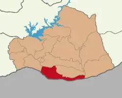 Map showing Akçakale District in Şanlıurfa Province