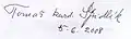 Tomáš Špidlík's signature
