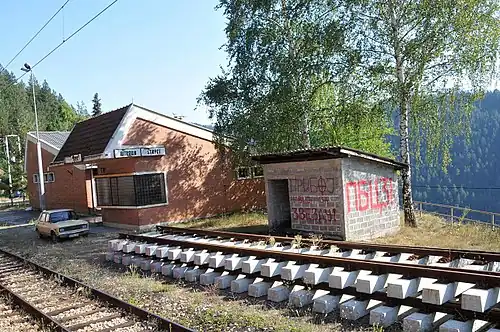 Štrpci railway station, on the small section in Bosnia and Herzegovina, August 2010.