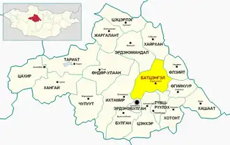 Battsengel Sum in Arkhangai Province, Mongolia