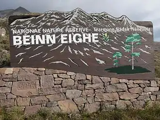 Beinn Eighe National Nature Reserve entrance sign