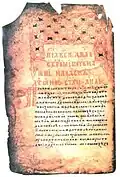 Cyrillic manuscript in Church Slavonic from the 13th century found in Vranestica.