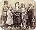 An 1865 photograph of Lezgins wearing Bashlyks and Kalpaks