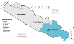 Location in Aerodrom Municipality