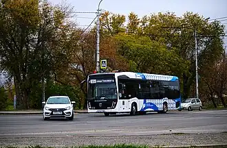 KamAZ-6282 in Volgograd, Russia. Redesign of 2018.[1] Produced in 2023,[3] in service since October 2023[4]
