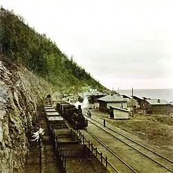 Steam locomotive on the circum-Baikal railroad.