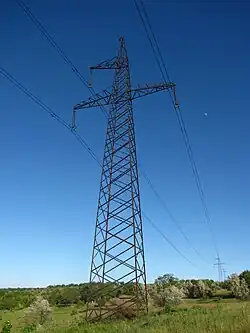 A suspension tower of a 330 kV powerline in Ukraine