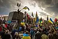 The unbolting of the statue of Lenin in Kramatorsk (Ukraine) in April 2015.