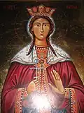 A Serbian Orthodox icon at the Old Church of St. Nicholas in Javorani, Bosnia and Herzegovina