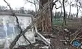 The fence of the stadium after the shelling by the Russian occupiers. Chernihiv. April 26, 2022