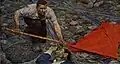 Raising the banner - the central part of the triptych "The Communists"
