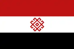 Mari Mlande flag, used as an alternative flag of the mari people, combines the 2006 version of the flag, as well as the colors of the flags of Mari organizations of the 20 century.