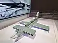 Scale model of a Lun-class ekranoplan displayed in a museum
