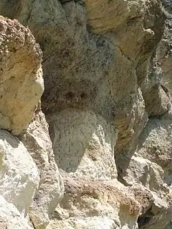 The wall of the southern chamber