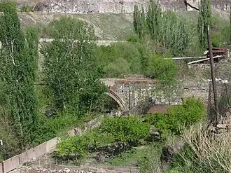 Ruins of the bridge before reconstruction