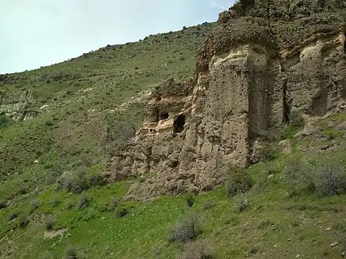 The rock mass of the church from the south
