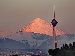 Milad Tower, and Mount Damavand in Mazandaran