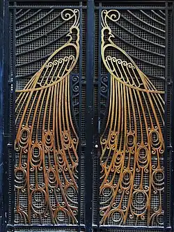 Wrought iron decorating a door. Marius BoyerMarius Boyer, 85 rue Colbert, 1929.[38]