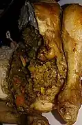 Chicken stuffed with freekeh from the Levant