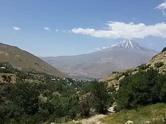 Nava village and Mount Damavand