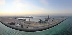 Fish-eye view from above of Port of Duqm