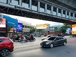 Ekkamai Tai Junction, where Ekkamai meets Sukhumvit Roads opposite Bangkok Eastern Bus Terminal, Ekkamai Road (Soi Sukhumvit 63) formed a boundary between Khlong Tan Nuea and Phra Khanong Nuea