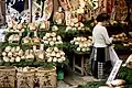 Different types of bamboo shoots in a shop in Japan