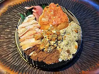 Snow crab roe and sushi