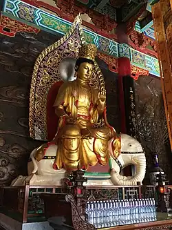 Statue of Puxian at Jiutian Chan Temple in Tiantan Garden in Shantou, Guangdong, China.