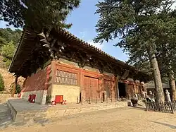 The East Main Hall of Foguang Temple, Shanxi, constructed in 857 CE; one of only three surviving wooden building from the Tang dynasty in China