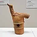 Cormorant-shaped haniwa Owned by Kamitsuke-no-Sato Museum, photographed during a special exhibition at the Kyushu National Museum.