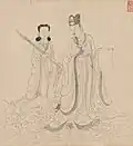 A partial view of Chu Huan, Wei Ceng, Zhang Wo's Nine Songs Scroll from the Yuan Dynasty, featuring an image of Shao Siming.