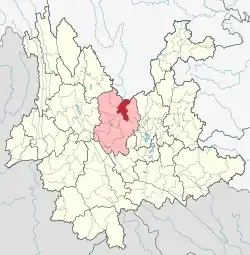 Location in Yunnan