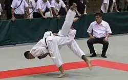 Uchi mata being performed in competition