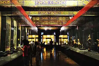 Exhibits on display in the corridor connecting the Hall of Literary Glory and the Hall of Main Respect