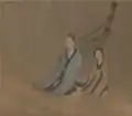 A partial view of Zhang Dunli's Nine Songs Scroll from the Song Dynasty, featuring an image of Shao Siming.