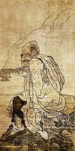 Portrait of Ańgaja from a set depicting the Sixteen Arhats attributed to Guanxiu, c. 9th–10th century