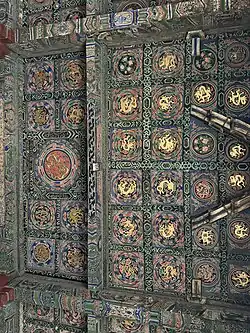 Mural painting on the ceiling depicting loongs