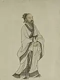 Yuan dynasty portrait of Geng Sangchu wearing zhiduo