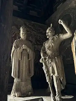 Statue of Shuitian (left) Miji Jingang (right)