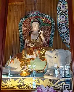 Statue of Puxian at the Daxiong Baodian of Yuanguang Chan Temple in Taoyuan, Taiwan.